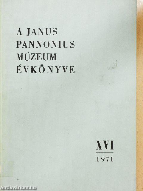 A Janus Pannonius Múzeum Évkönyve 1971.