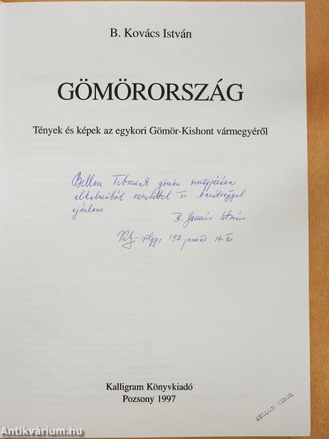 Gömörország (dedikált példány)