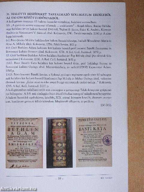 Honterus Antikvárium 100. aukció