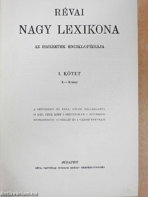 Révai nagy lexikona 1. (töredék)