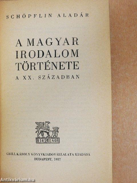 A magyar irodalom története a XX. században