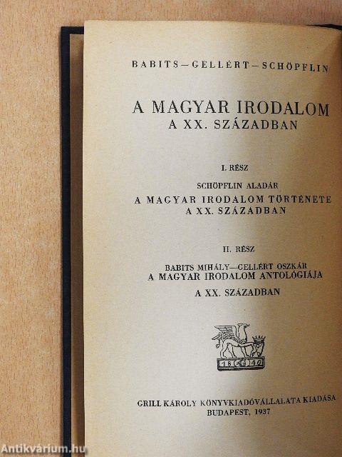 A magyar irodalom története a XX. században