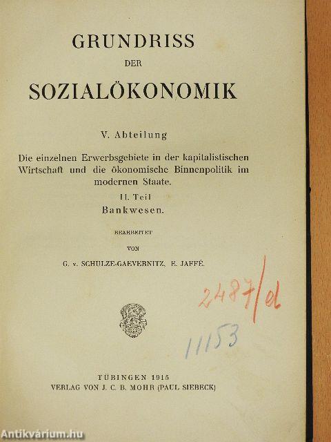 Grundriss der Sozialökonomik V./II.