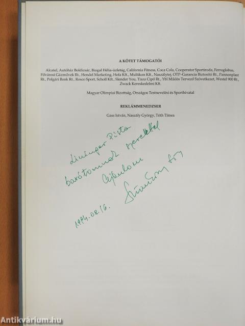 Magyar Sportévkönyv 1994 (dedikált példány)
