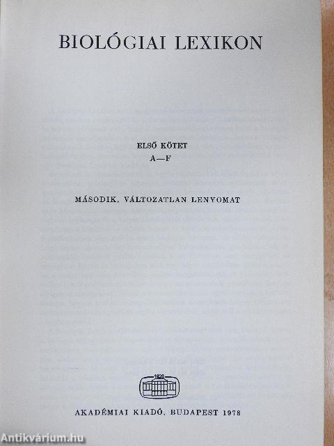 Biológiai lexikon 1-4.