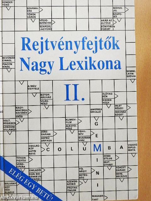 Rejtvényfejtők Nagy Lexikona II.