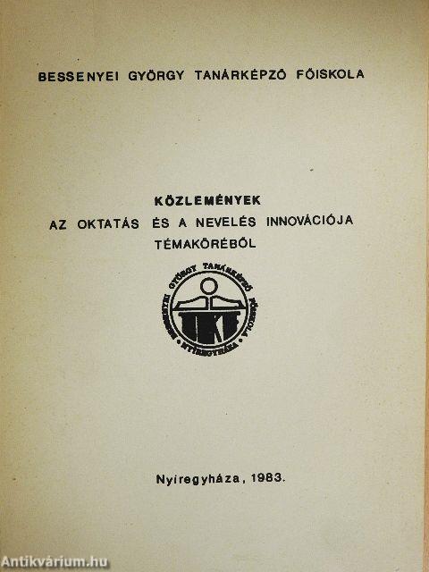 Közlemények az oktatás és a nevelés innovációja témaköréből
