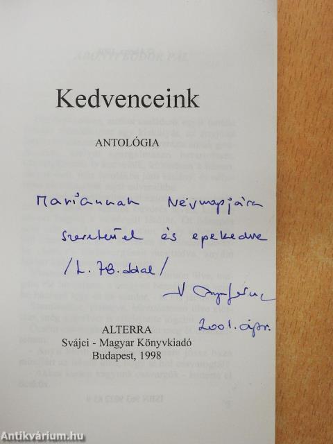 Kedvenceink (dedikált példány)