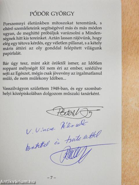 Szavak remegnek bennem (többszörösen dedikált példány)