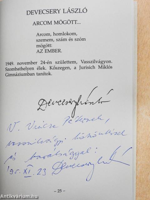 Szavak remegnek bennem (többszörösen dedikált példány)