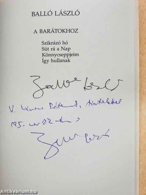 Szavak remegnek bennem (többszörösen dedikált példány)