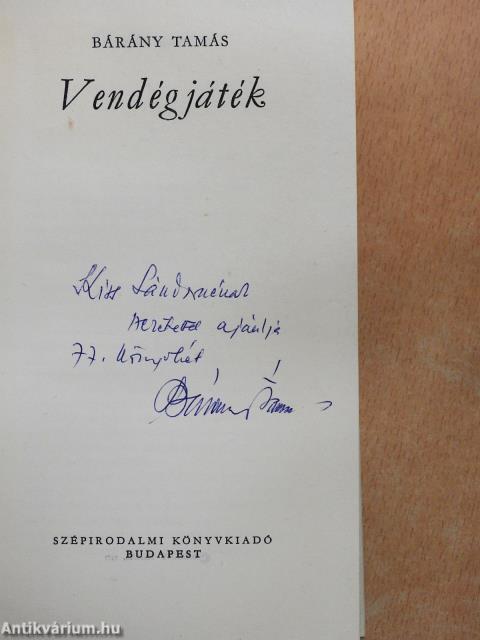 Vendégjáték (dedikált példány)