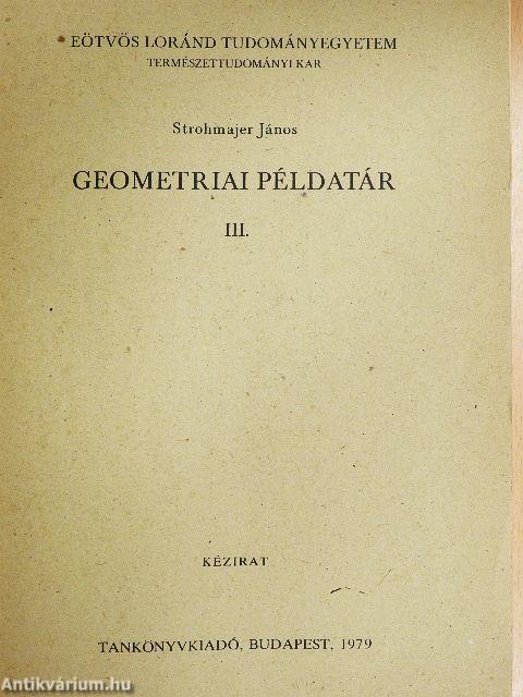 Geometriai példatár III.