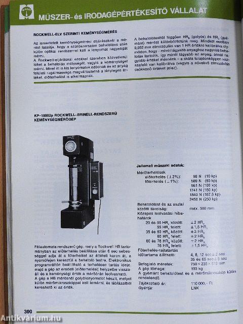 Műszer- és irodagép katalógus 1987. II.
