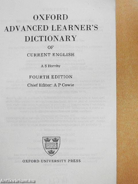 Oxford Advanced Learner's Dictionary of Current English