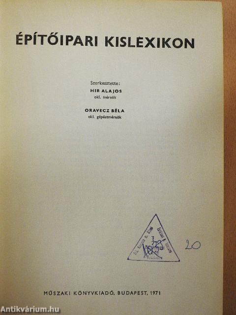 Építőipari kislexikon