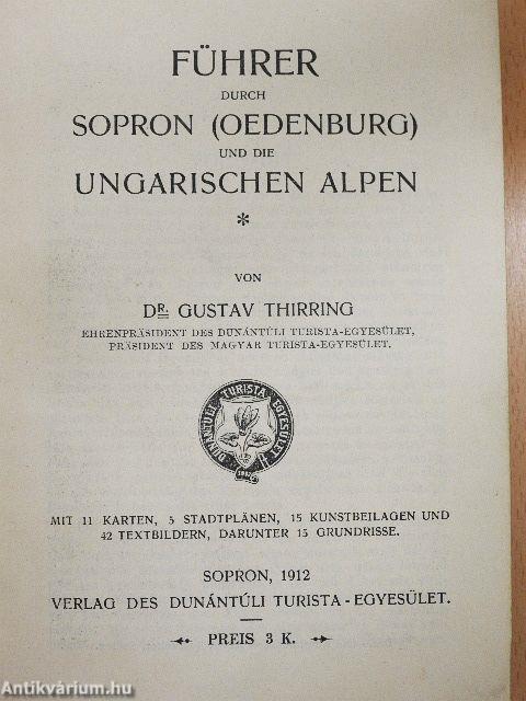Führer durch Sopron (Oedenburg) und die Ungarischen Alpen