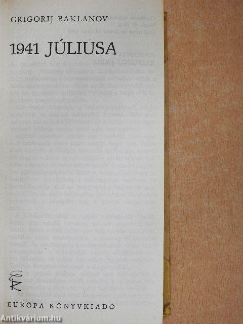 1941 júliusa/Angol park/Baleset/Reggeli üvöltés/A túsz/Az elveszett fivér