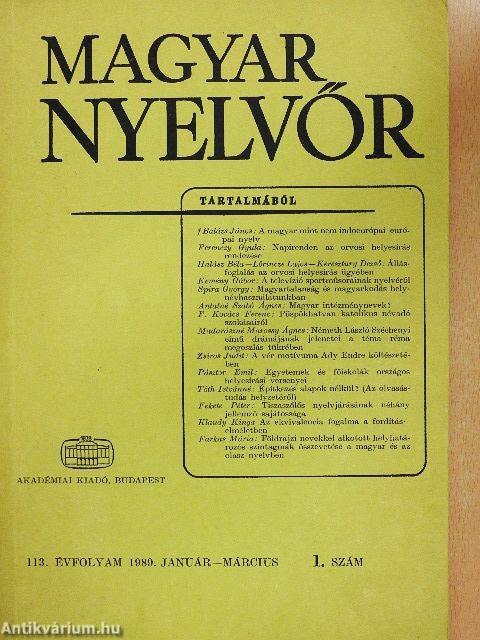 Magyar Nyelvőr 1989. január-március