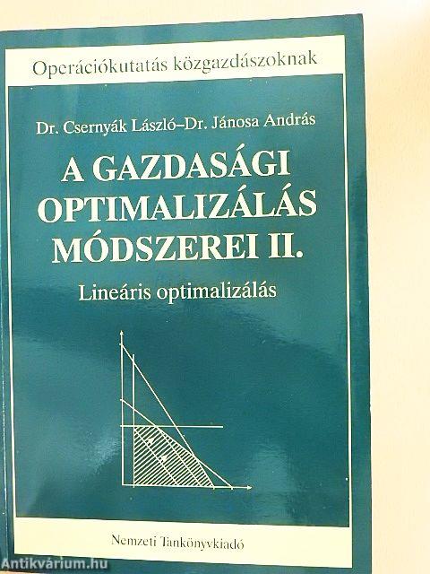 A gazdasági optimalizálás módszerei II.