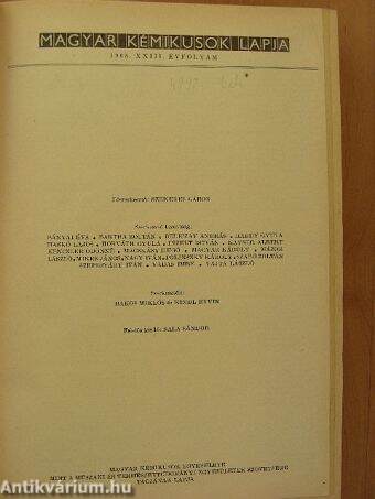 Magyar Kémikusok Lapja 1968. január-december