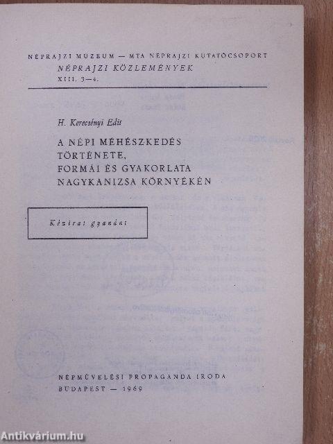 Néprajzi közlemények XIII. 3-4.
