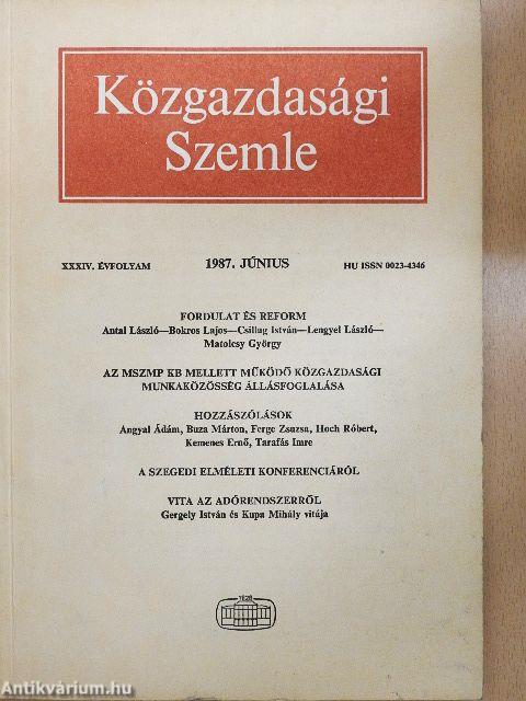 Közgazdasági Szemle 1987. június