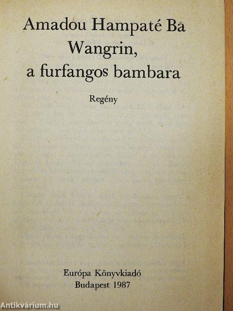 Wangrin, a furfangos bambara