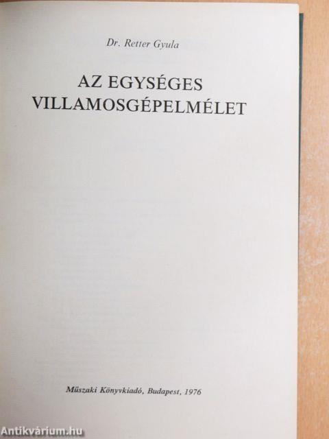 Az egységes villamosgépelmélet