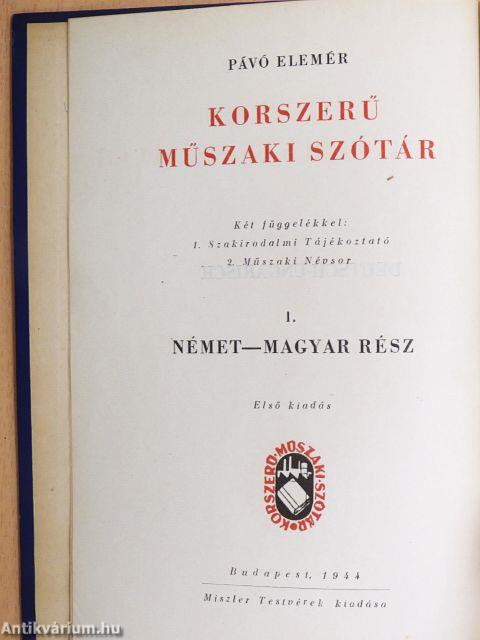 Korszerű műszaki szótár I-II.