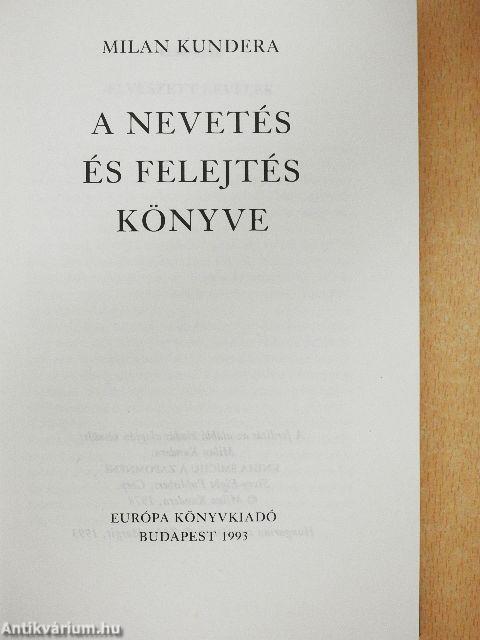 A nevetés és felejtés könyve