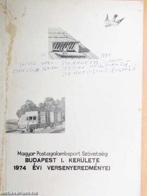 Magyar Postagalambsport Szövetség Budapest I. kerülete 1974. évi versenyeredményei