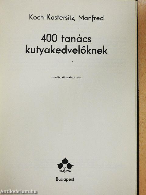 400 tanács kutyakedvelőknek