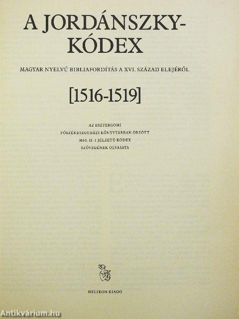 A Jordánszky-kódex 1516-1519 I-II.