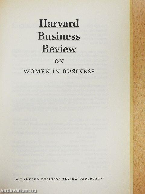 Harvard Business Review on Women in Business