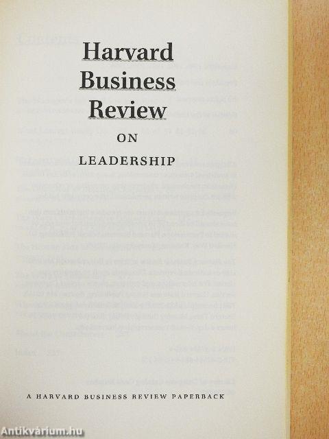 Harvard Business Review on Leadership