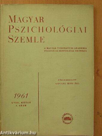 Magyar Pszichológiai Szemle 1961/1.