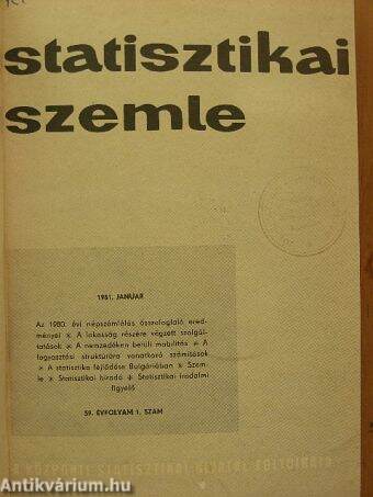 Statisztikai Szemle 1981. január-december I-II.