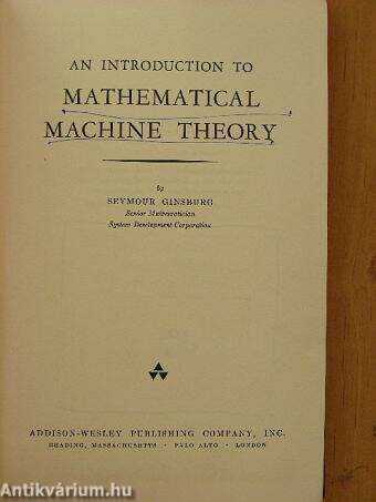 An Introduction to Mathematical Machine Theory