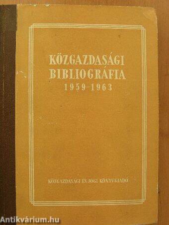 Közgazdasági Bibliográfia IV.