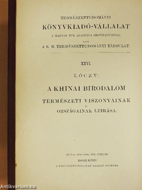 A khinai birodalom természeti viszonyainak és országainak leirása (rossz állapotú)