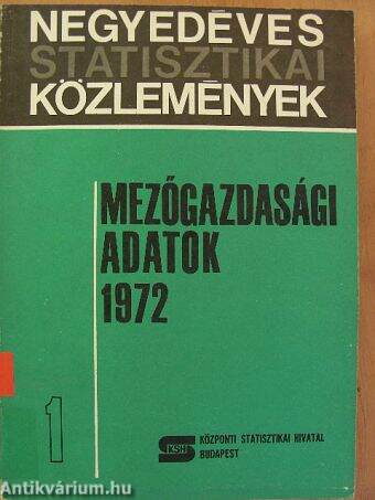 Mezőgazdasági adatok 1972/1.