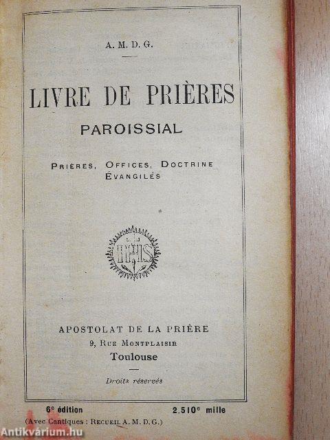 Livre de priéres