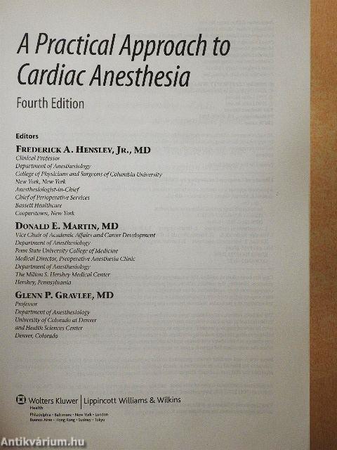 A Practical Approach to Cardiac Anesthesia
