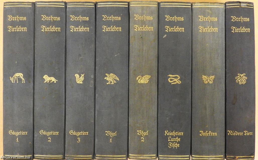 Brehms Tierleben I-VIII. (gótbetűs)