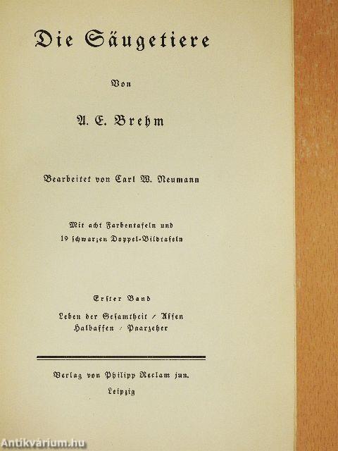 Brehms Tierleben I-VIII. (gótbetűs)
