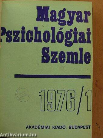 Magyar Pszichológiai Szemle 1976. január-december