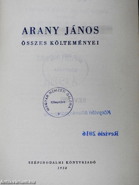 Arany János összes költeményei I-III.