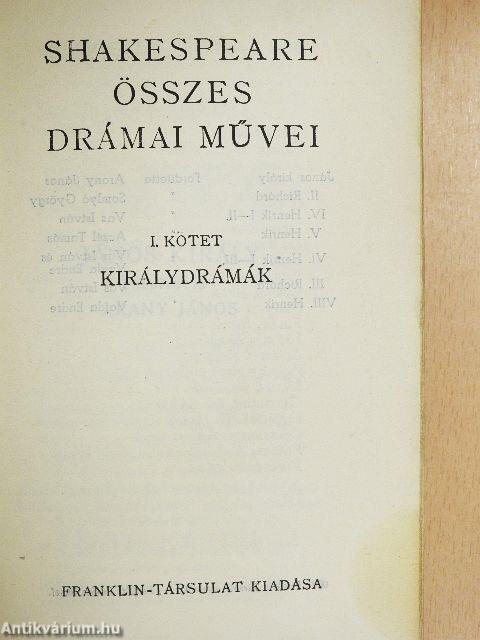 Shakespeare összes drámai művei I-IV.