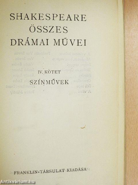 Shakespeare összes drámai művei I-IV.